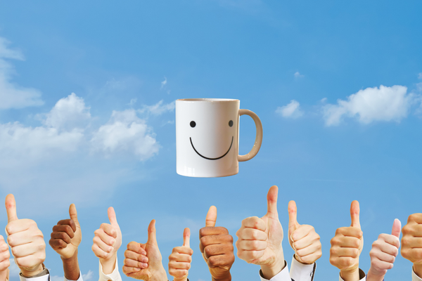 Lots of thumbs up in a line
